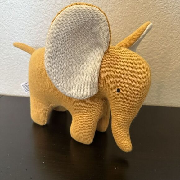 best years original by design Large Mustard Organic Cotton Elephant Soft Toy 11” - Picture 2 of 7